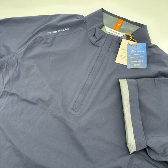 Peter Millar Men's Sport Shield Short Sleeve Golf Waterproof Rain Shell, XL Navy - Picture 1 of 16